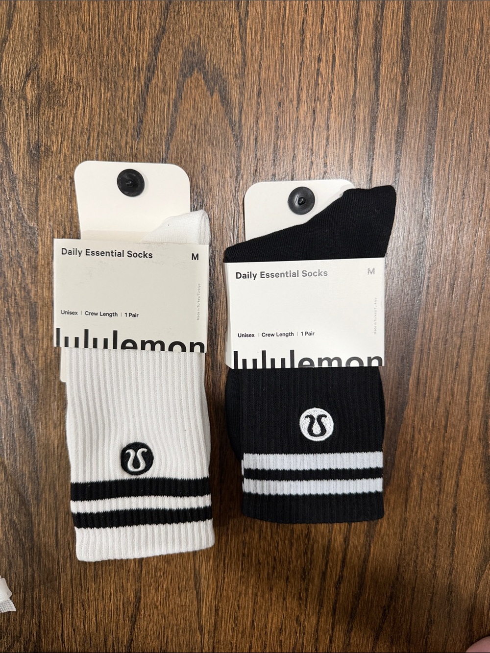 lululemon athletica Daily Essential Crew Socks - Black & White Pair